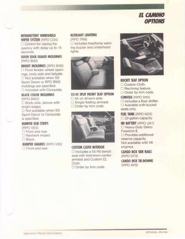 1986 Chevrolet Truck Facts Brochure Page 119